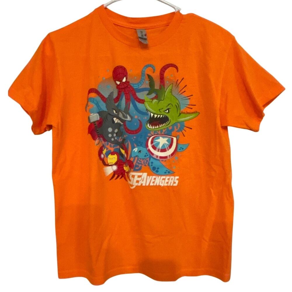 Marvel Avengers Boys' Short Sleeve Graphic Tee Orange Medium